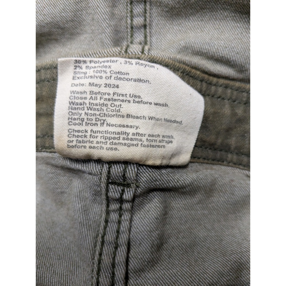 The Mumsie The Sage Denim Overalls Shorts Olive Green Babywearing Shortalls S - Picture 9 of 9